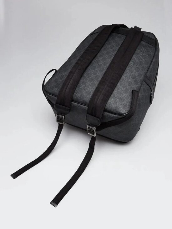 Gucci Black/Grey GG Supreme Coated Canvas Backpack Bag main image 7